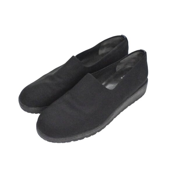 STUART WEITZMAN Loafers Womens Size 7 Black Round Toe Wedge Sofa Stretch Slip On - Picture 1 of 12